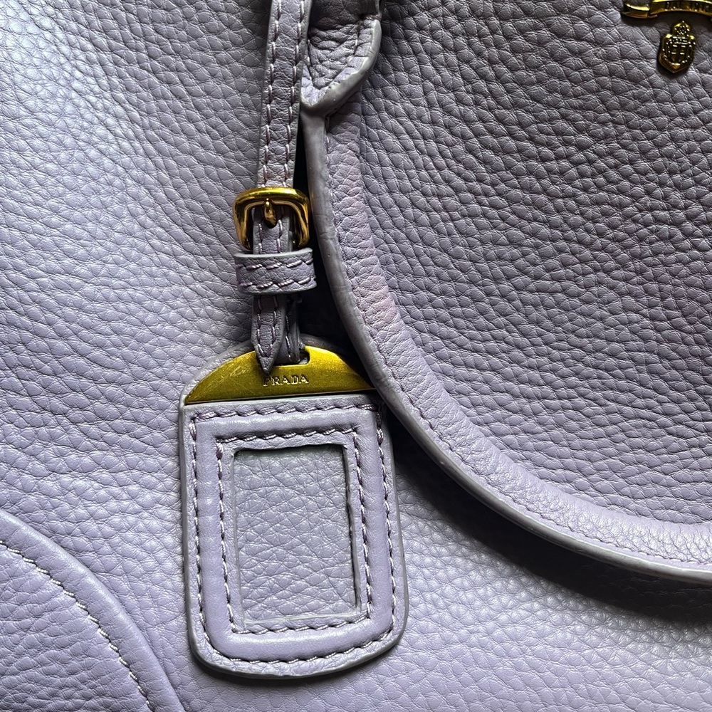 Prada Purple Leather Satchel with Gold Hardware - Picture 9 of 16